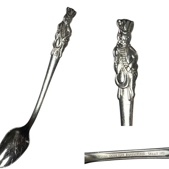 Royal Doulton Bunnykins Tally Ho Vintage Infant Spoon Cuff Bracelet - Picture 3 of 11